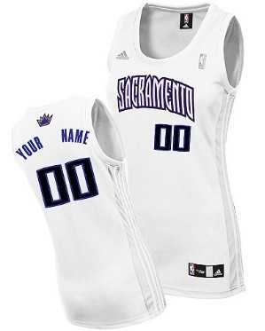 Womens Customized Sacramento Kings White Basketball Jersey